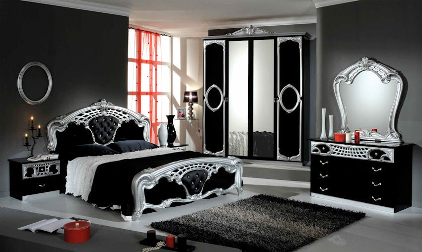 Black Velvet Bedroom Set