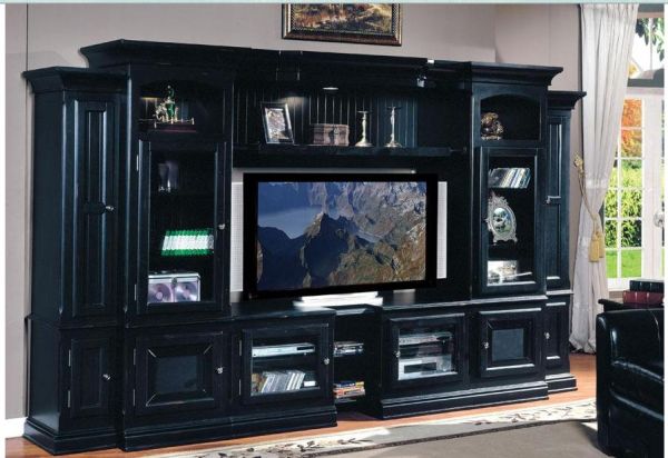 Black Wall Units For Living Room Idea