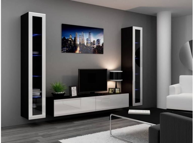 40 Best Black Wall Units for Living Room Contemporary Ideas UK