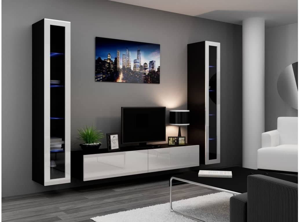 Black Wall Units For Living Room Ideas