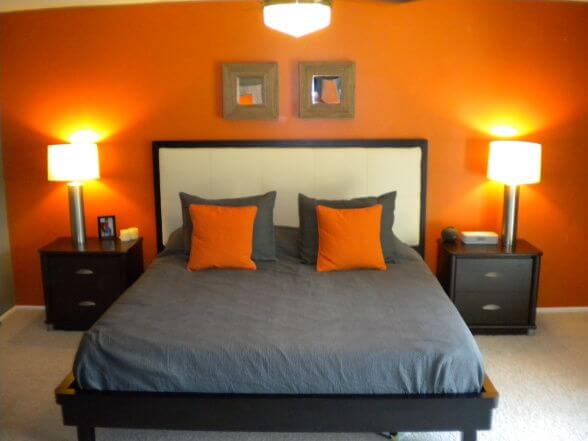 Burnt Orange And Grey Bedroom