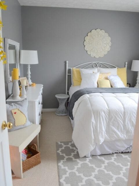 Grey And Gold Bedroom