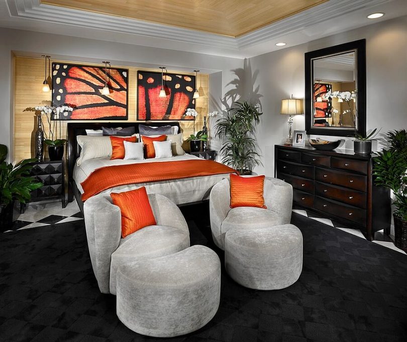 Top 30 Grey and Orange Bedroom Ideas with Images