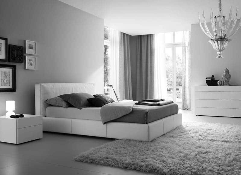 Grey Carpet White Walls Bedroom