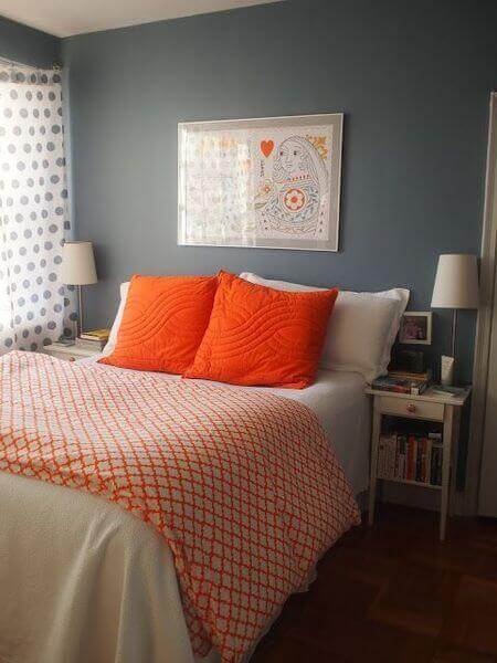 Orange And Grey Bedroom