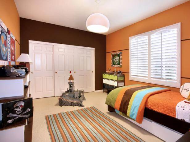 Orange And Grey Bedroom Walls