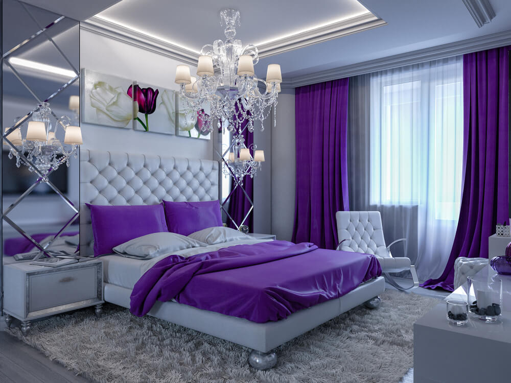 Light Purple And Grey Bedroom