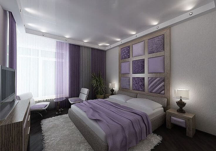 Purple And Grey Bedroom Idea