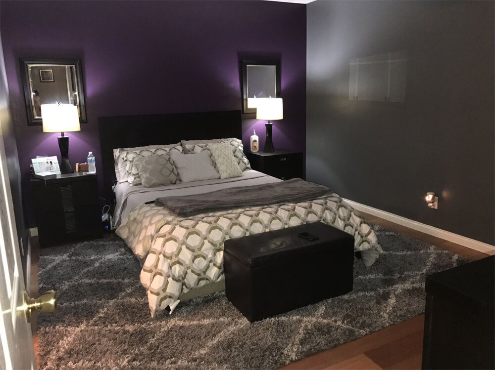 Purple And Grey Bedroom